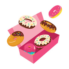 Cartoon Box Of Donuts