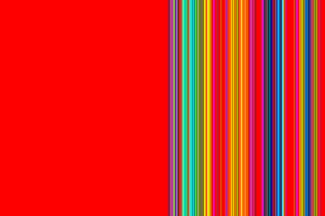 Abstract red striped background. Yellow, green and blue vertical stripes. Background pattern for graphic or concept design brochures. 
