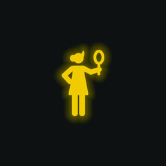 Beauty yellow glowing neon icon