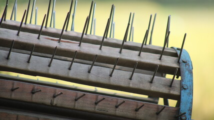 Photo of rice grinder in rice field