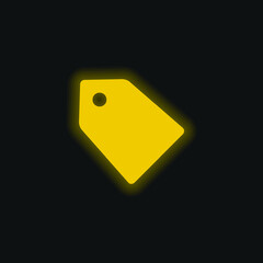 Black Label For Discounts yellow glowing neon icon