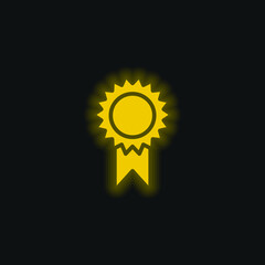 Award yellow glowing neon icon