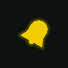 Bell Black Solid Musical Instrument yellow glowing neon icon