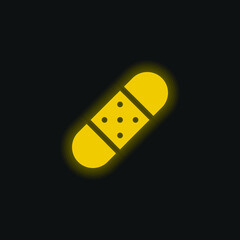 Bandage yellow glowing neon icon