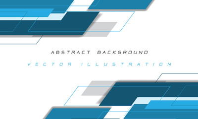Abstract blue grey geometric overlap on white design modern futuristic technology background vector