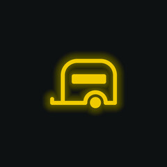 Big Caravan yellow glowing neon icon
