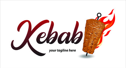 Shawarma logo for restaurants and markets. Doner kebab logo template. EPS10 vector illustration.