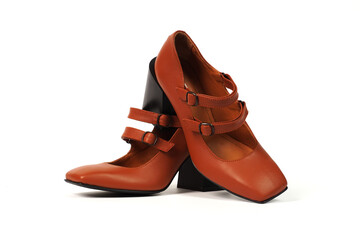 A pair of spring women's high-heeled shoes