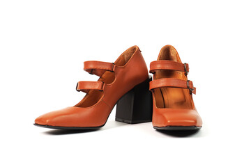 A pair of spring women's high-heeled shoes