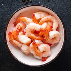 shrimp food prawn peeled shrimp healthy meal food diet snack on the table copy space food...
