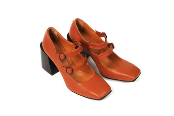 A pair of spring women's high-heeled shoes