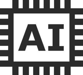 artificial intelligence Ai microchip icon