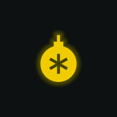 Bauble yellow glowing neon icon