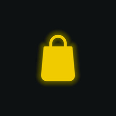 Bag yellow glowing neon icon