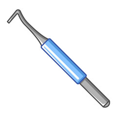 Illustration of dental hook. Dentistry and health care icon. Stomatology medical item.
