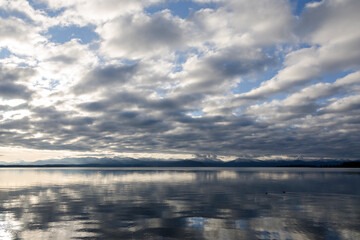 sunrise on Yellowstone lake in Yellowstone National Park in Wyoming