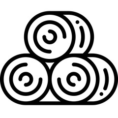 hay bale line icon © supanut