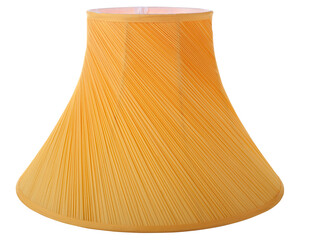 classic cut corner deluxe bell shaped  yellow tapered lampshade on a white background isolated...