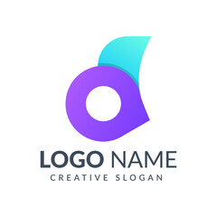 Abstract D logo  icon letter design template elements
