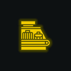 Baggage yellow glowing neon icon