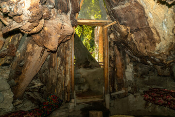 Uzbekistan, village of Urgut, in the Chor Chinor park. Cave under earth inside a thousand years old...