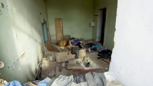 Old things of people in an abandoned house