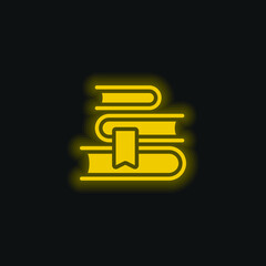 Book yellow glowing neon icon