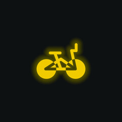 Bmx yellow glowing neon icon