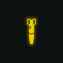 Bomb yellow glowing neon icon