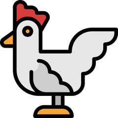 chicken filled outline icon
