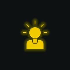 Brainstorming yellow glowing neon icon