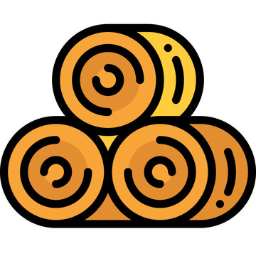recommend clip art: hay bale filled outline icon