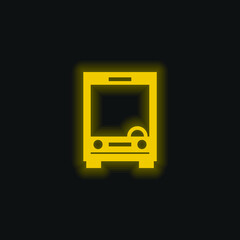 Big Bus Front yellow glowing neon icon