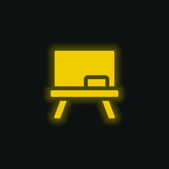 Blackboard yellow glowing neon icon