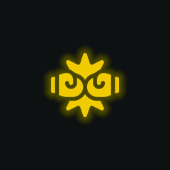 Boxing yellow glowing neon icon
