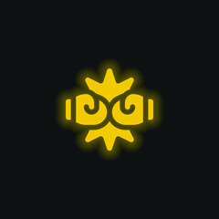 Boxing yellow glowing neon icon