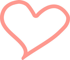 Heart icon hand drawn sketch icon