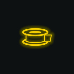 Adhesive Tape yellow glowing neon icon