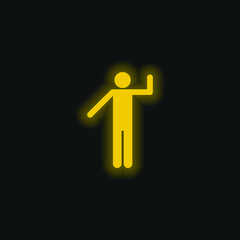 Basic Silhouette yellow glowing neon icon