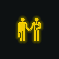 Bargain yellow glowing neon icon