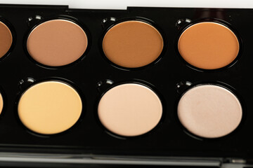 Close up face contour palette