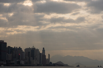 Fototapeta premium city skyline at sunrise