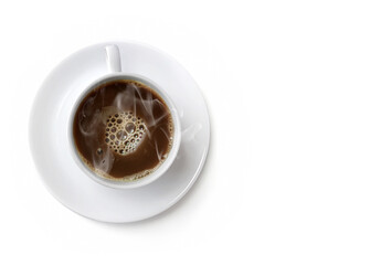 Fototapeta premium coffee cup top view isolated on white