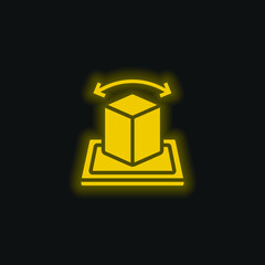 Augmented Reality yellow glowing neon icon