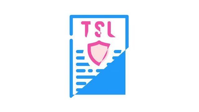 tsl protocol animated color icon tsl protocol sign. isolated on white background
