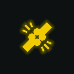 Bones yellow glowing neon icon