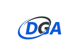 DGA letter creative modern elegant swoosh logo design