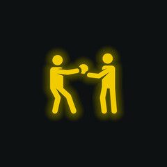 Basketball Player yellow glowing neon icon
