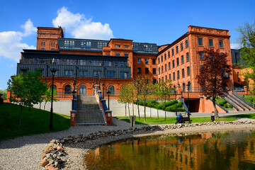 historic huge spinning mill factory built by Karl Wilhelm Scheibler, after revitalization it houses...