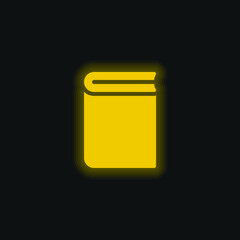 Book yellow glowing neon icon